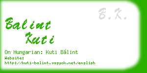 balint kuti business card