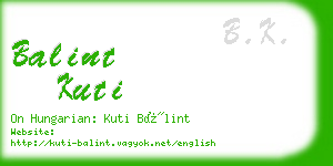 balint kuti business card